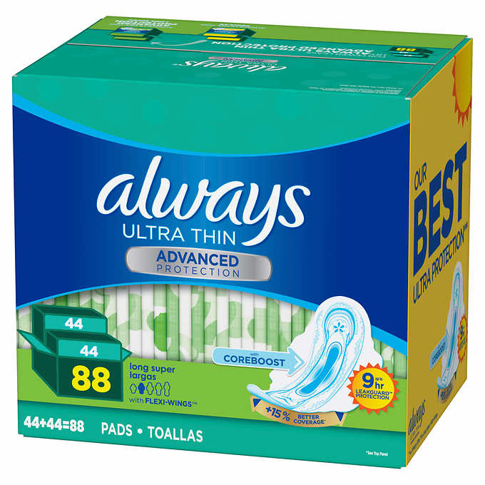 Always Ultra Thin Advanced Long Pads, 88-count